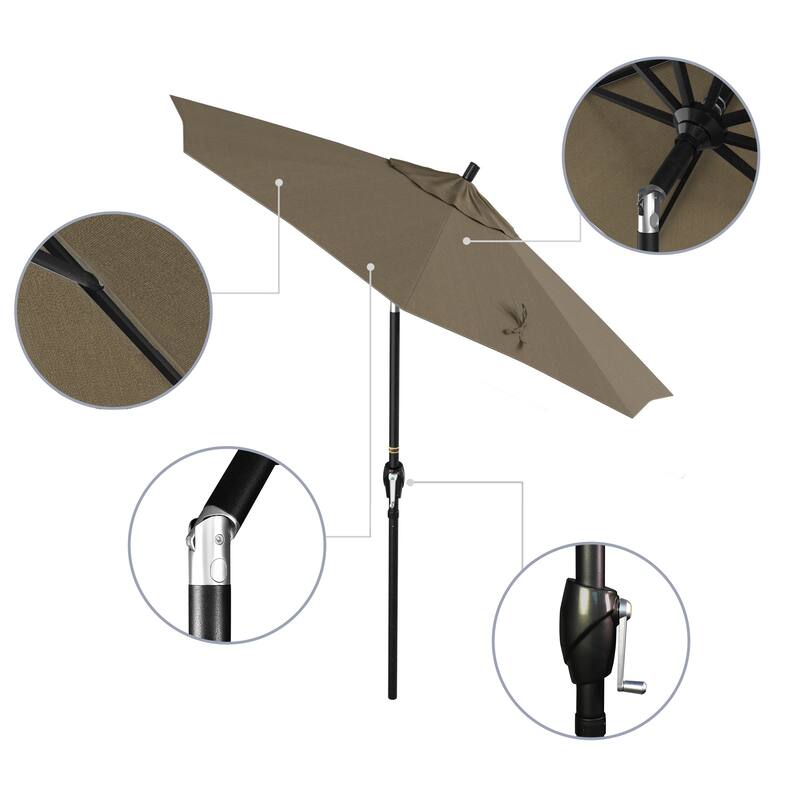 Okaloosa 7.5ft Round Crank Lift Tilting Patio Umbrella by Havenside Home, Base Not Included