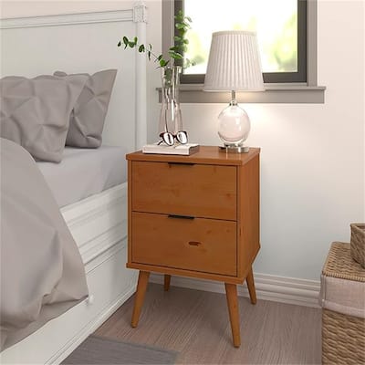 Solid Wood Nightstand with Drawers