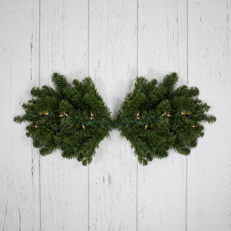 Pre-Lit Canadian Pine Artificial Christmas Swag - 32" - Clear Lights