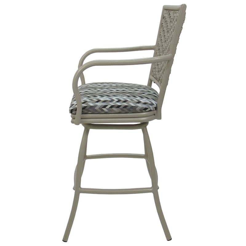Outdoor Indoor Bar Stool Counter, Bar or Extra Tall - Erin Beige Frame