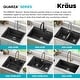 preview thumbnail 16 of 33, KRAUS Quarza Granite 33 inch 60/40 Undermount Drop-in Kitchen Sink