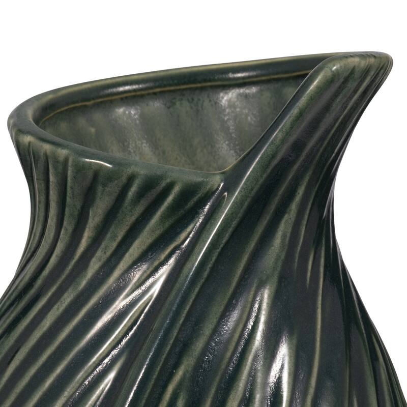 Ceramic Stylish Rubpert Contemporary Vase - Green