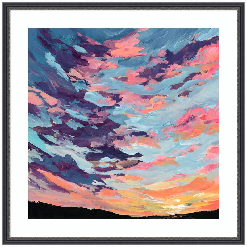 Kate and Laurel Framed Art Sunset Study by Emily Kenney - 25x25 - Black