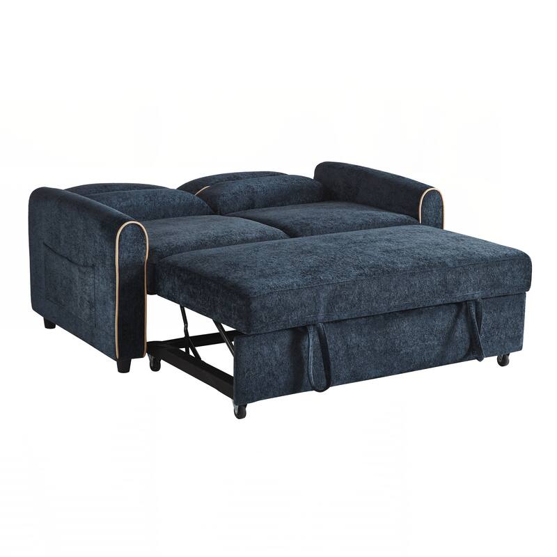 Pull Out Sofa Bed, 58-inch Sofa Bed, Sleeper Sofa, Loveseat Sofa with Adjustable 3 -Position Backrest