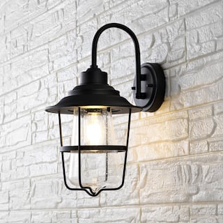 SAFAVIEH Lighting Penber Outdoor Wall Sconce - 10" W x 9" D x 15" H