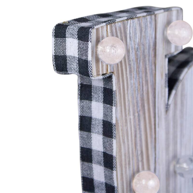 Lighted 3D Wooden "JOY" Christmas Decoration - 14"