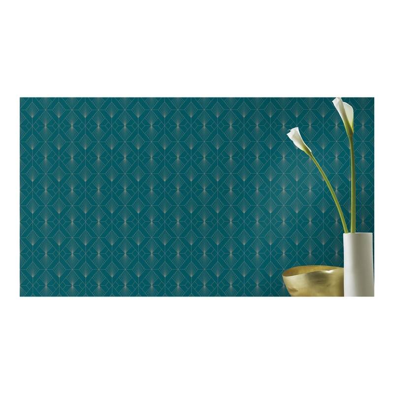 Rasch Henri Dark Green Geometric Wallpaper - 20.5 x 396 x 0.025
