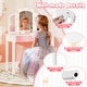 preview thumbnail 19 of 18, Gymax Kids Vanity Table Set 2-in-1 Princess Makeup Dressing Desk