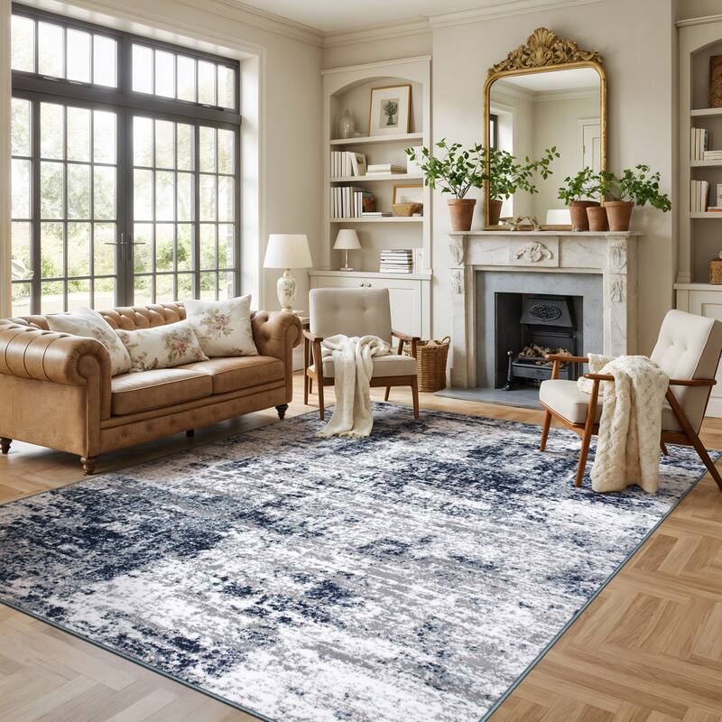 World Rug Gallery Distressed Abstract Area Rug