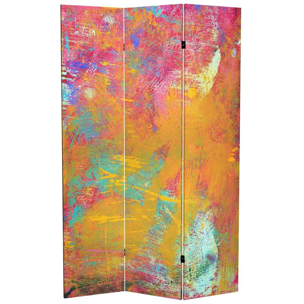 6 ft. Tall Double Sided Color Wheel Canvas Room Divider