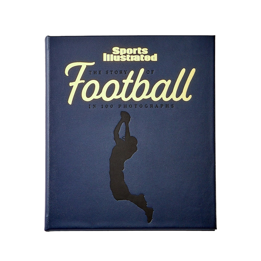 Graphic Image Story of Football Coffee Table Book, Leather, Navy