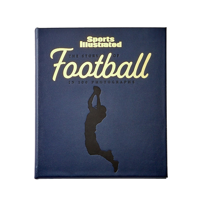 Graphic Image Story of Football Coffee Table Book, Leather, Navy
