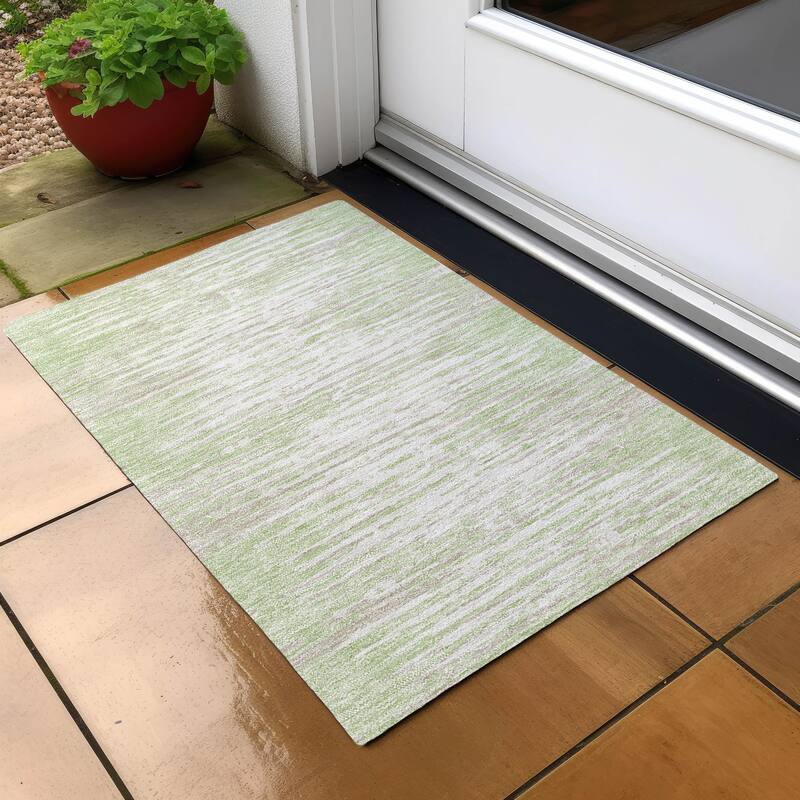 Machine Washable Indoor/ Outdoor Chantille Abstract Ombre Rug - Aloe - 1'8" x 2'6"