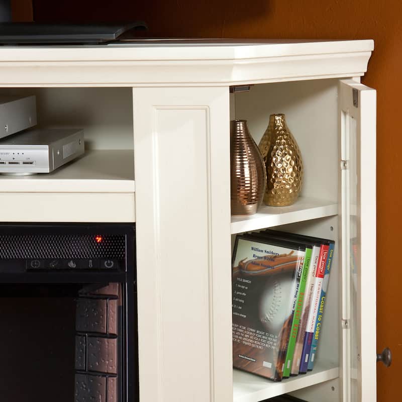 SEI Furniture Lougheed Ivory Media Console Fireplace