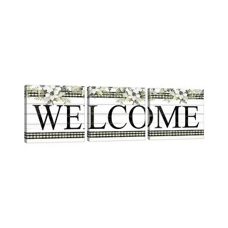 iCanvas "Welcome" by Cindy Jacobs 3-Piece Canvas Wall Art Set - Bed ...