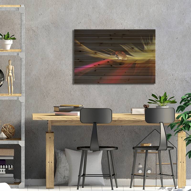 Colors In The Drop Print On Wood by Aida Ianeva - Multi-Color