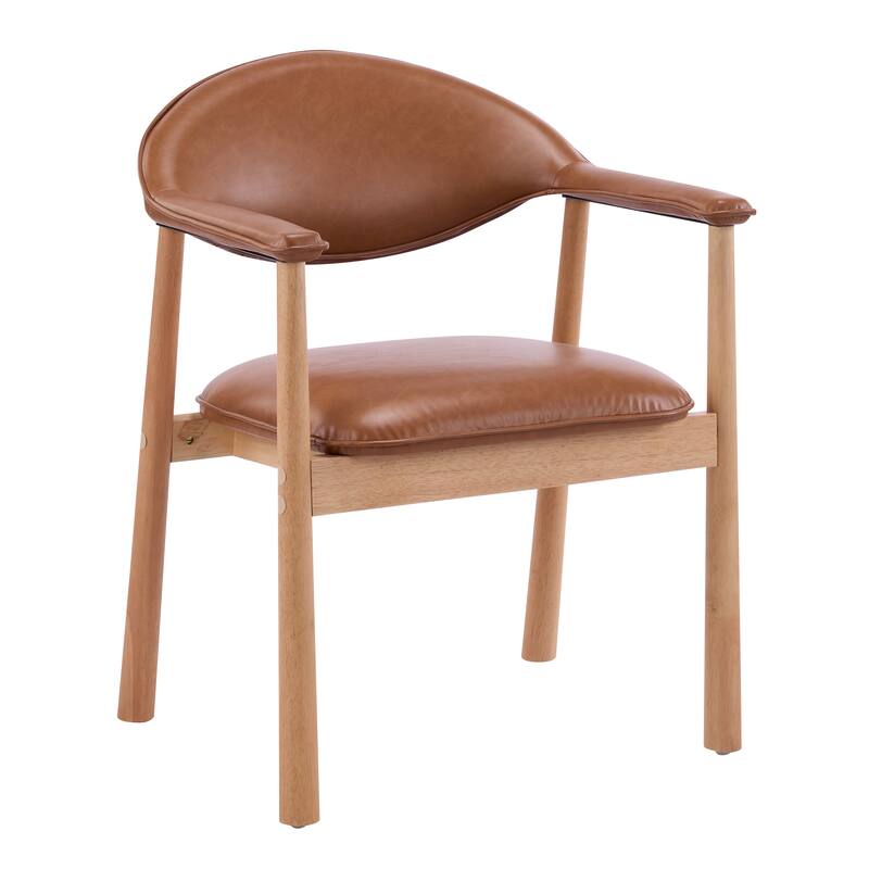 Christopher Knight Home - Modern Upholstered Rubber Wood Dining Chairs with Ergonomic Curved Back