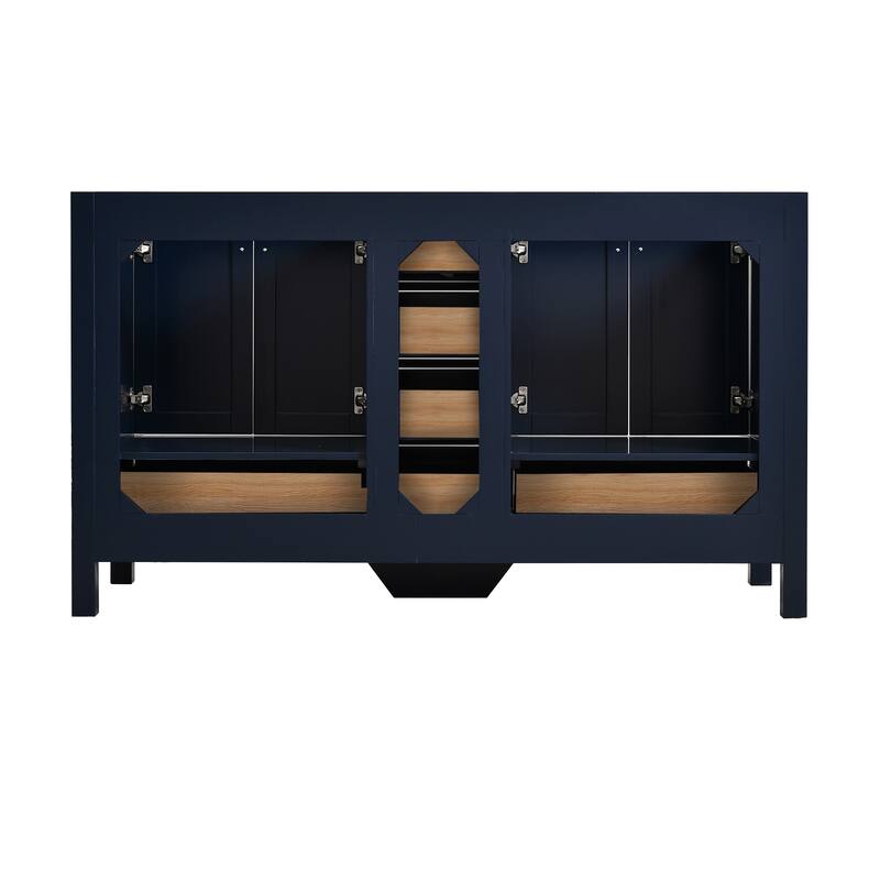 StarrySky 60 inch Undermount Double Sink Bathroom Vanity with Engineered Carrara Marble Top