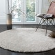 preview thumbnail 30 of 41, SAFAVIEH Handmade Toronto Shag Orphee Polyester Rug 5' Round - Ivory/Light Grey - Round