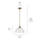 preview thumbnail 28 of 68, Kichler Lighting Avery 1-Light Pendant Light with Seeded Glass