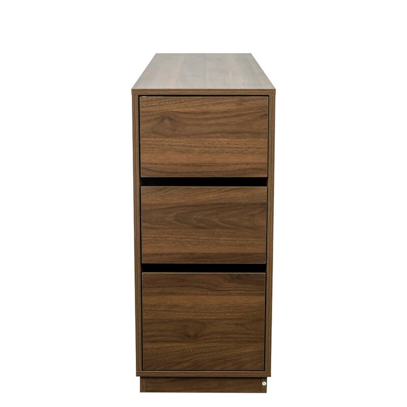GDF Studio - Marten Modern Kitchen Sideboard with Sliding Glass Doors, Drawers, and Display Shelves - 12.99"