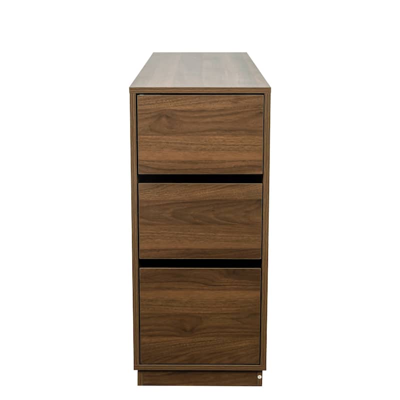 Kitchen Sideboard, Countertop Organizer, Tabletop Cabinet with 2 Glass Sliding Door,3 Side Drawers & 1 small display shelves