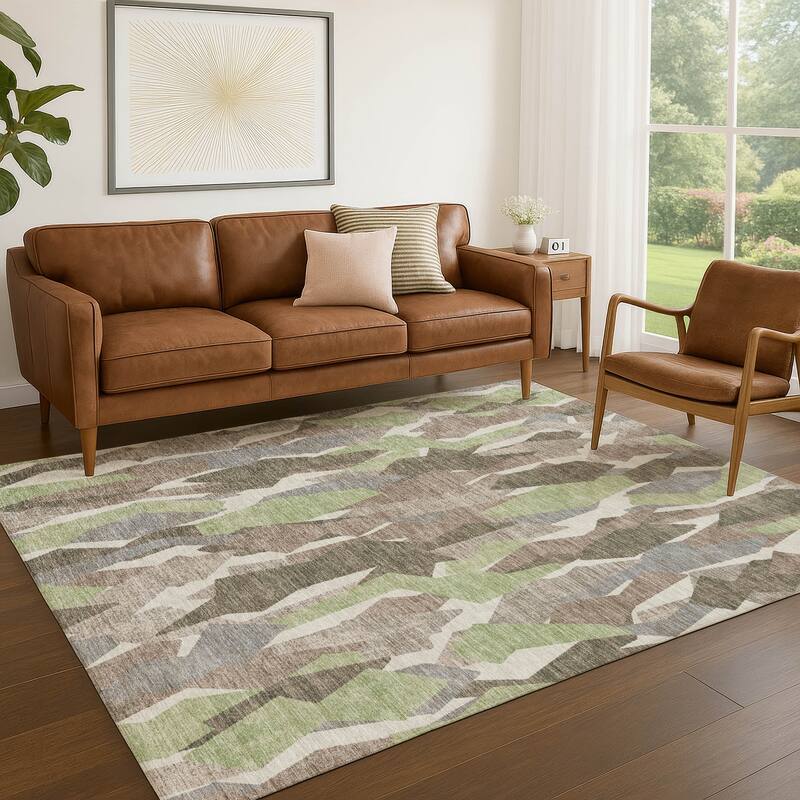 Machine Washable Indoor/ Outdoor Contemporary Dylan Chantille Rug