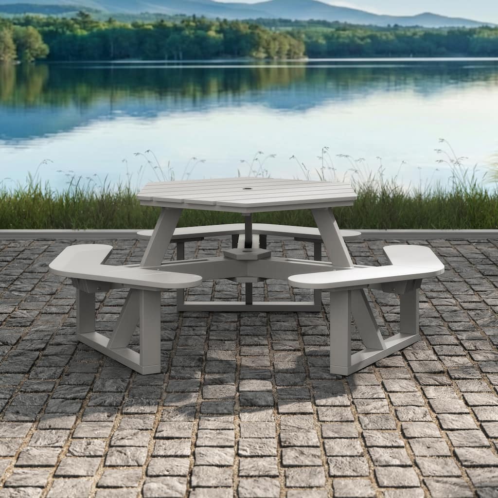 BAHIA VERDE OUTDOORS Shoreline Hexagon Picnic Table
