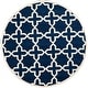 preview thumbnail 67 of 155, SAFAVIEH Handmade Chatham Clemma Modern Moroccan Wool Rug 7' Round - Dark Blue/Ivory - Round