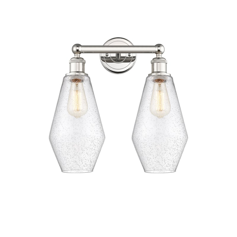 Innovations Lighting Cindyrella - 2 Light 16" Bath Vanity Light - Polished Nickel/Seedy