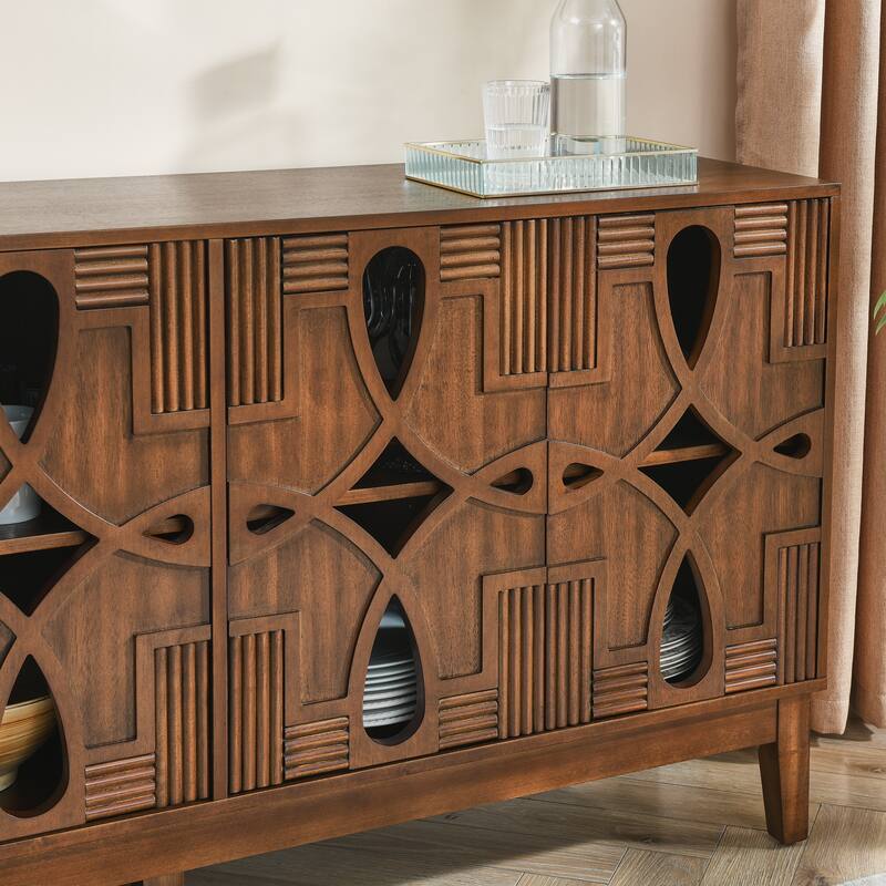 Hollow-carved Sideboard Buffet Storage Cabinet TV Media Console Table