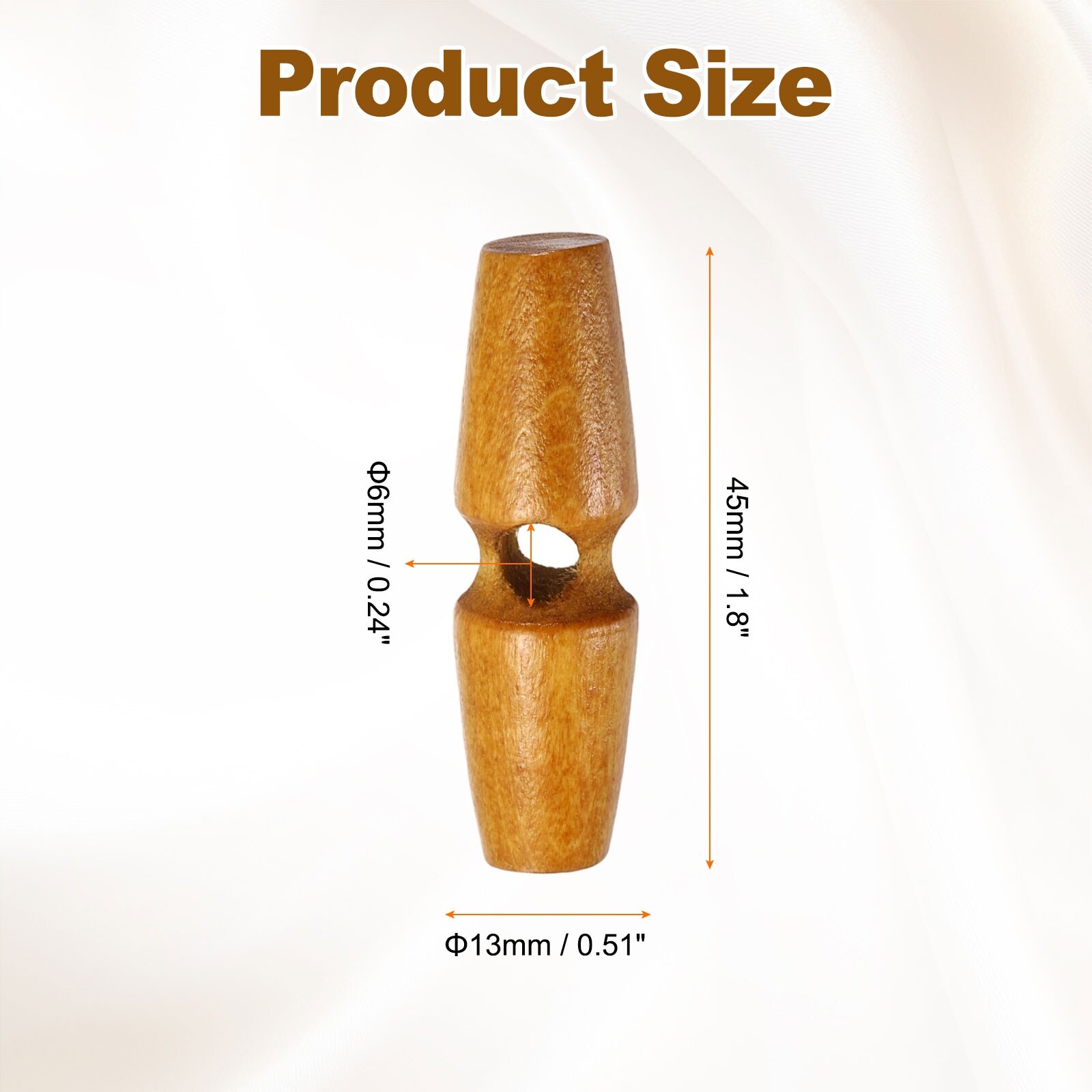 Wooden Toggle Buttons Single Hole Wood Olive Horn Sewing Buttons for Coat Sweaters Clothing DIY Craft