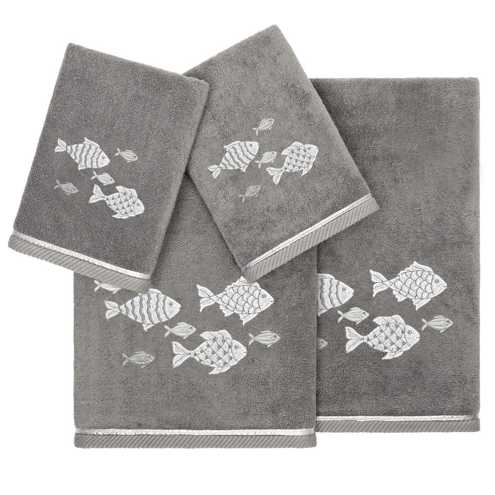 Authentic Hotel and Spa Turkish Cotton Figi 4PC Embellished Towel Set