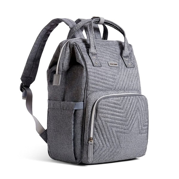 slide 2 of 22, Sunveno Quilted Diaper Bag Grey