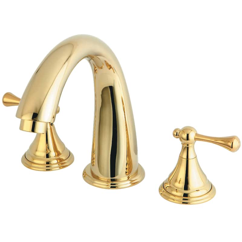 Kingston Brass Vintage Deck Mounted Roman Tub Filler with Lever - Polished Brass