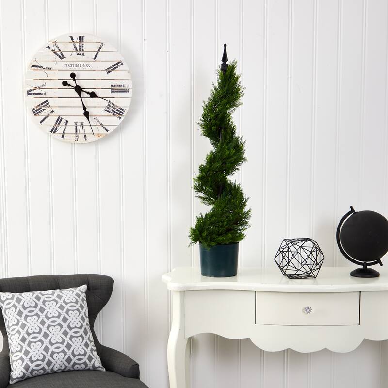 3' Cypress Spiral Topiary Artificial Tree - 6"