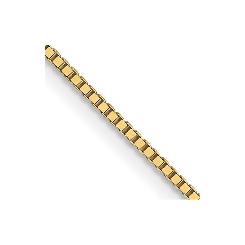 Curata Italian 14k Yellow Gold 0.8mm Box Chain Necklace (Lobster) Options: 16 18 20 22 24
