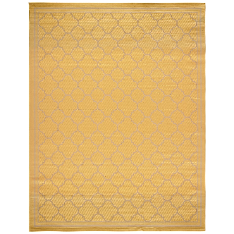 SAFAVIEH Courtyard Kristelle Indoor/ Outdoor Waterproof Patio Backyard Rug - 8' x 10' - Gold/Beige