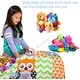 preview thumbnail 139 of 187, Kids Bean Bag Chair Cover Stuffed Animal Storage or Toy Organizer 48 Inch Extra Large - Canvas Owls Green and Orange
