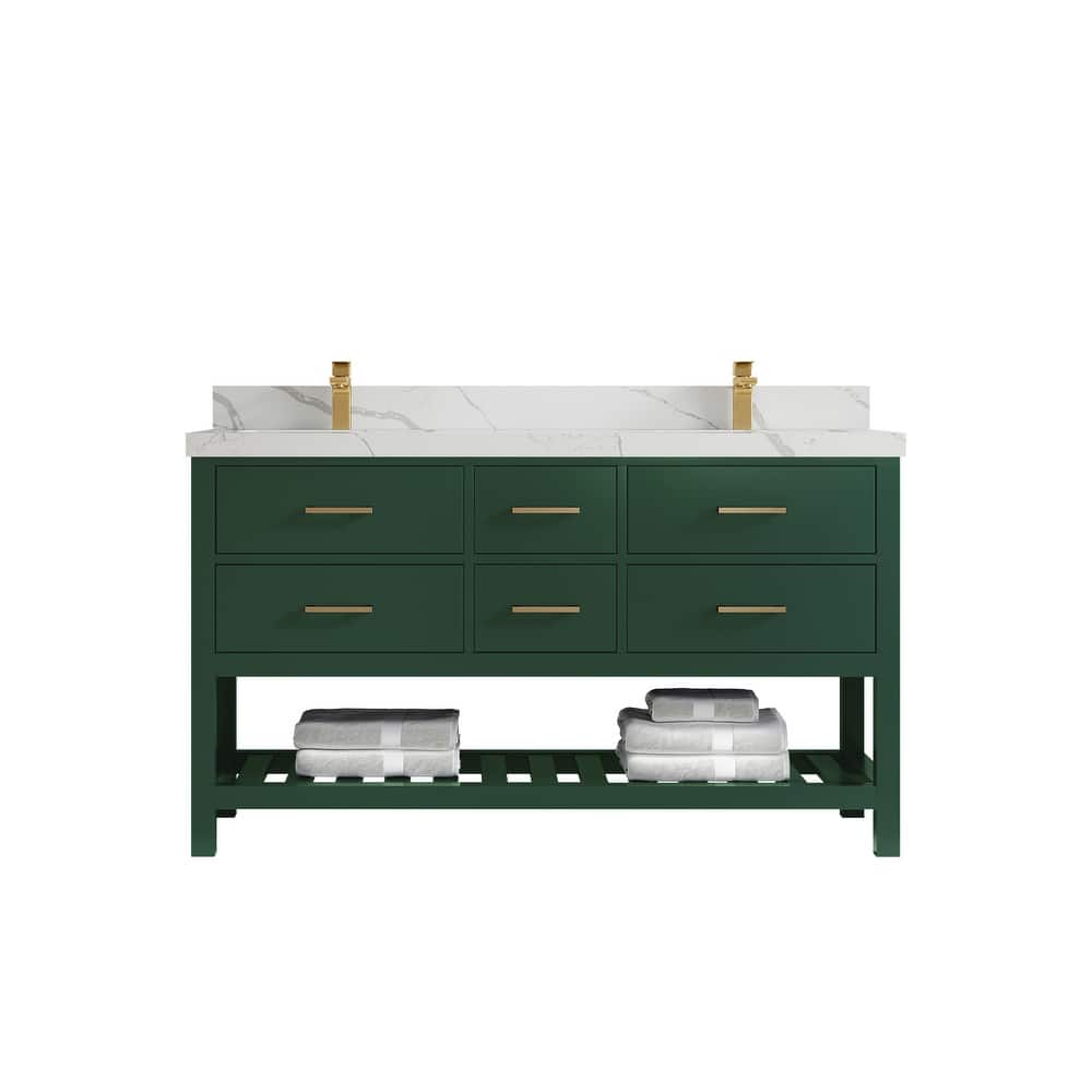 Willow Collections 60 in. W x 22 in. D Parker Double Sink Bathroom Vanity with Countertop