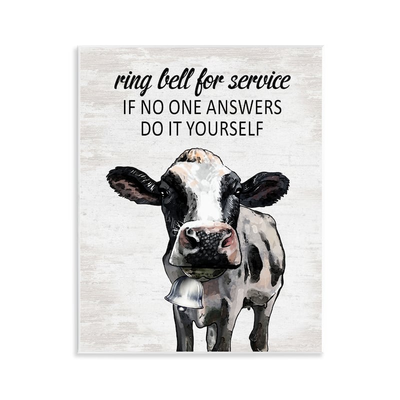 Stupell Laundry Service Cow Wall Plaque Art Design By Lettered and Lined - 11 x 14