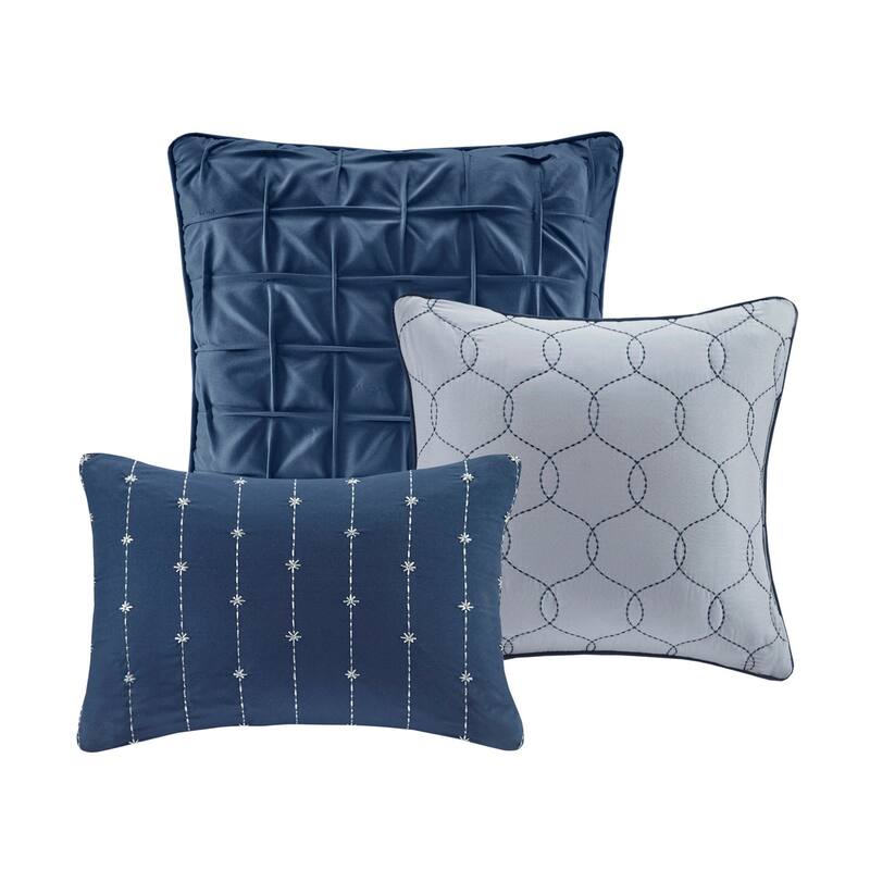 GDF Studio - Printed Seersucker Comforter Set with Decorative Pillows