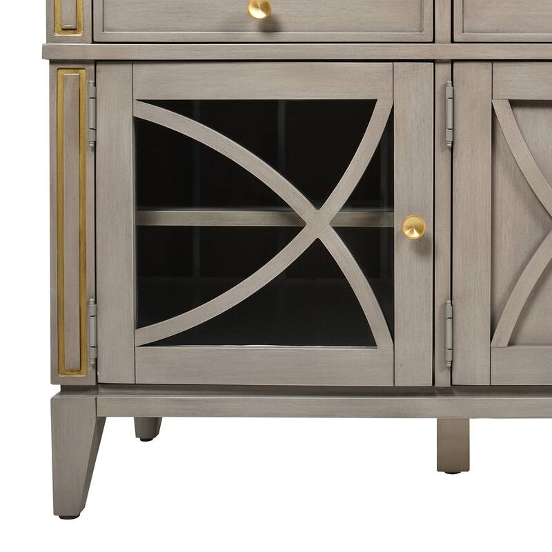 Dauphin 71" Grey Cashmere Wood TV Stand Storage Display Console Table