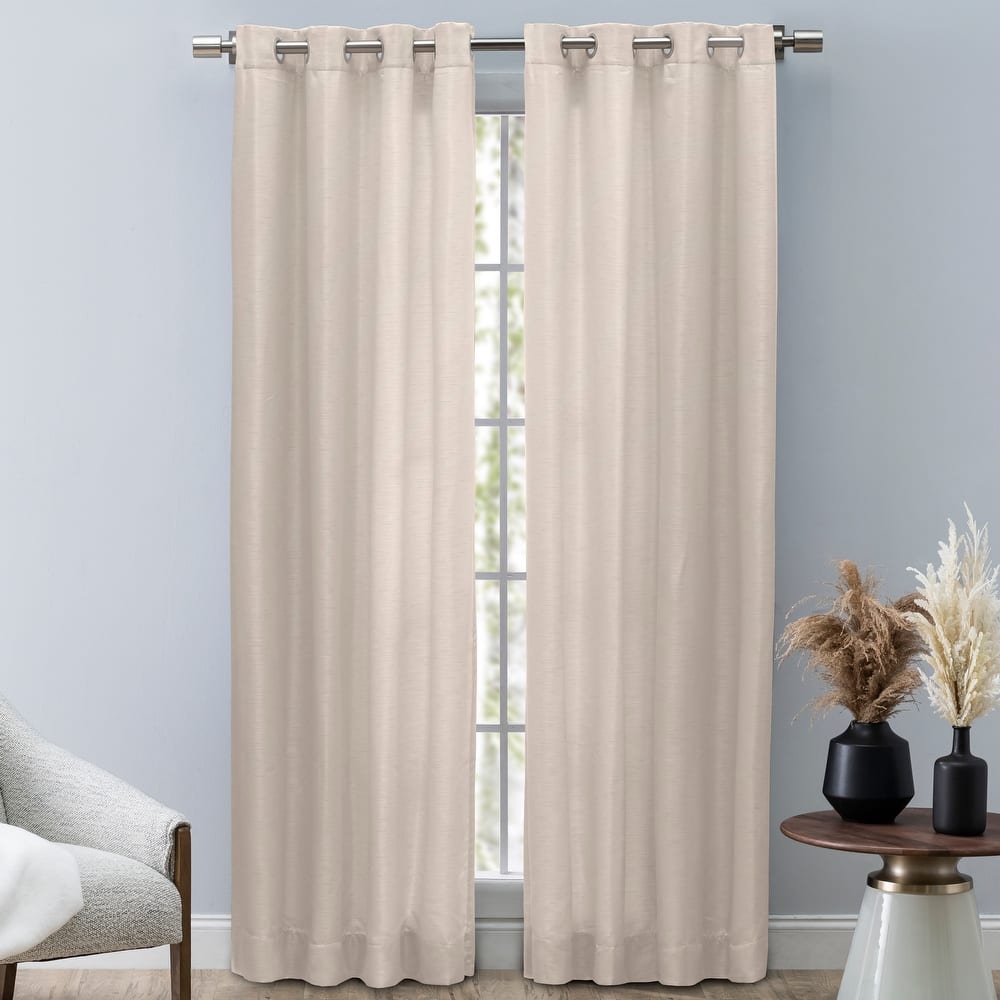 Porch & Den Peete Grasscloth Grommet Curtain Panel