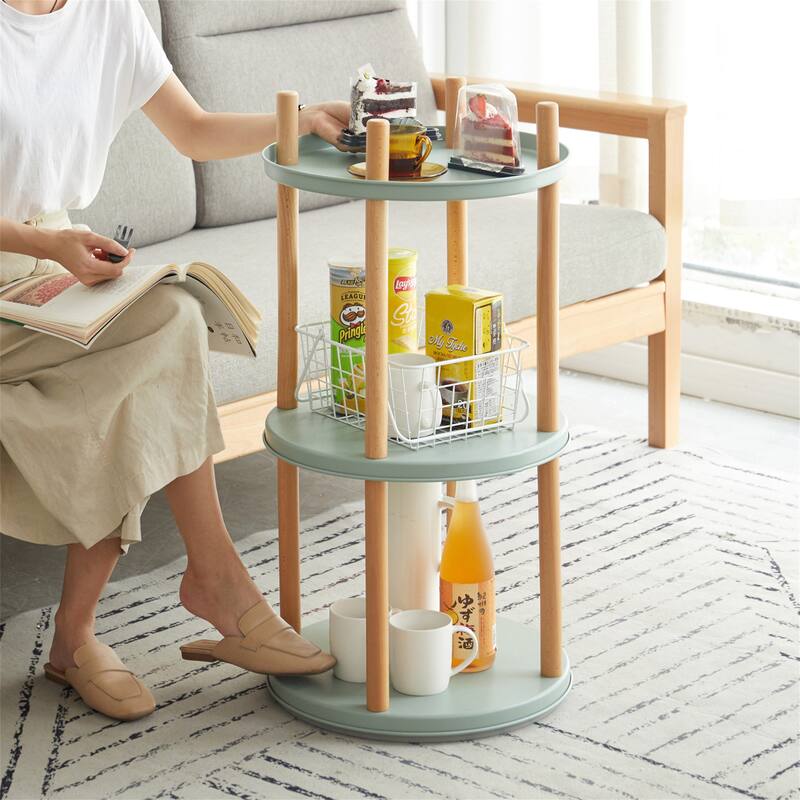 3 Tier 360° Rotating Bookshelf, Compact Design, Standing Shelf