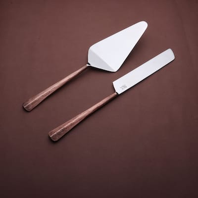 INOX Ridge Cake Serving 2 Pc. Set