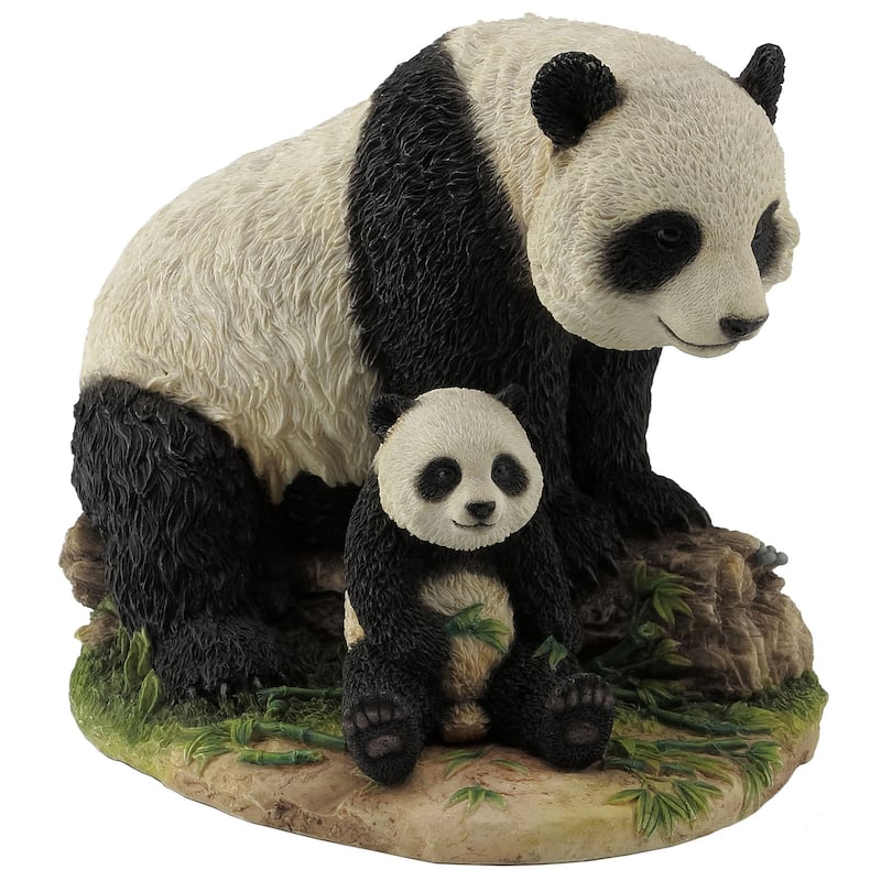 Veronese 7.9L Panda And Cub Resin Multicolor