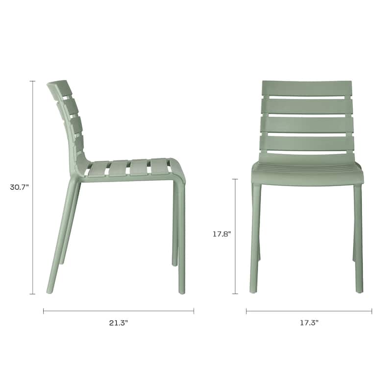 Rylan Set of 4 Stackable Dining Chairs, Indoor/Outoor
