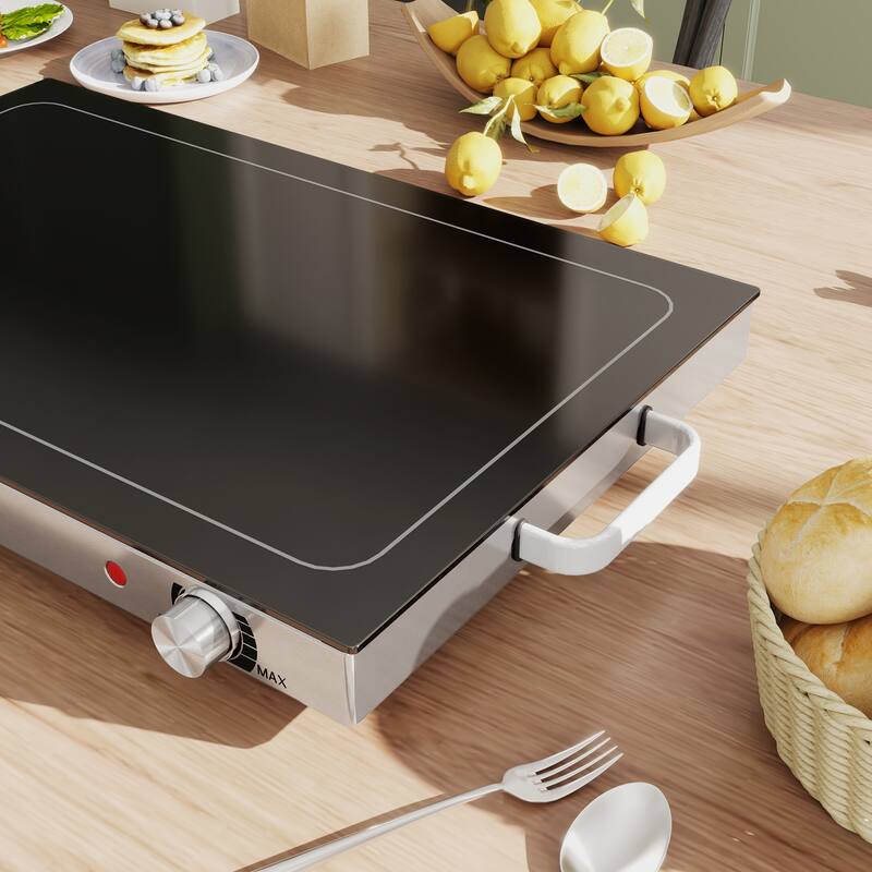 HOMCOM Electric Warming Tray with Adjustable Temperature, Food Warmer, Buffets,Black