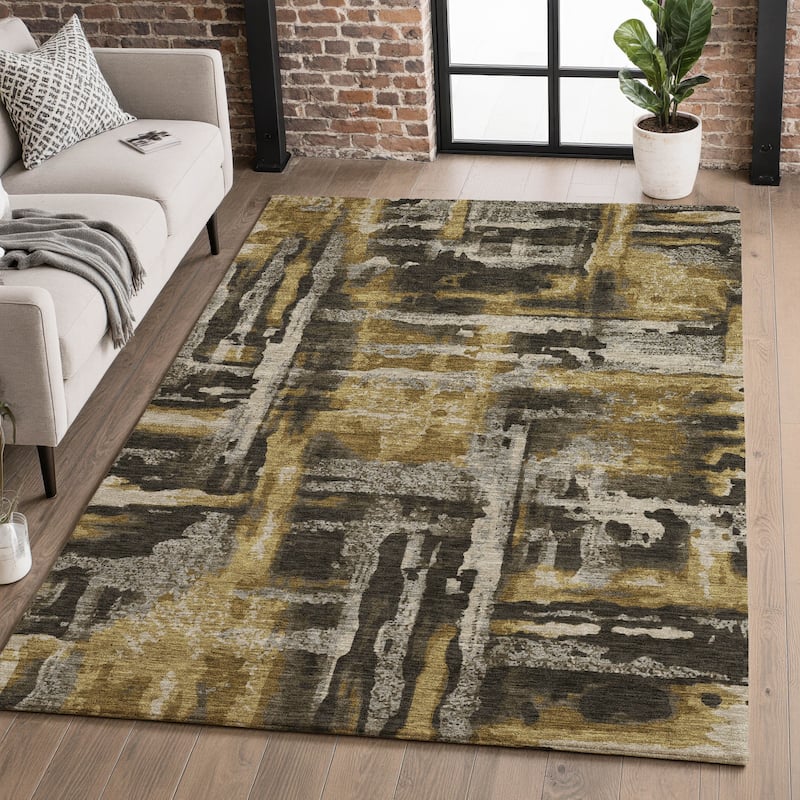 Premium Washable Super Soft Modern Glam Mayfield Rug - Coffee - 9' x 12'